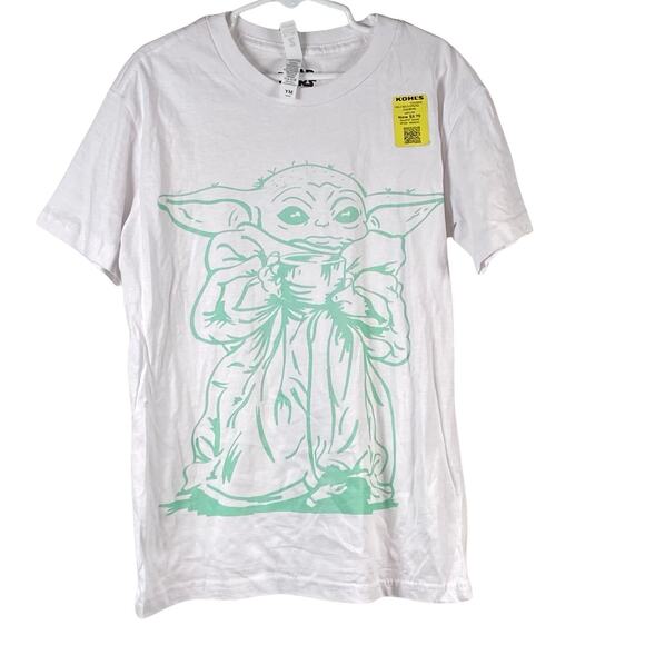 STAR WARS Shirt Size Youth Medium Baby Yoda Grogu Sketch Mandalorian NEW - Picture 1 of 4